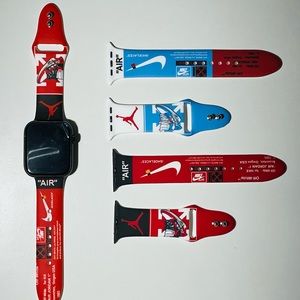 02 Pcs Sport Wristlet Watch Band Strap for Apple Watch 38/40/41